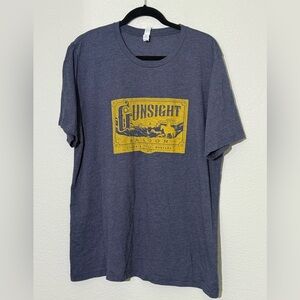 Men's Blue Montana Columbia Falls Gunsight Saloon Graphic T-Shirt, XXL 2XL